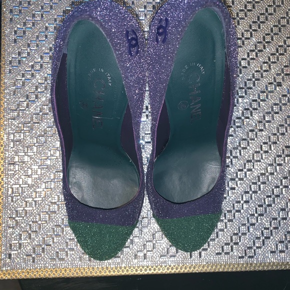 💙 CHANEL💚 1 Of A Kind Escappins 2-Tone Pumps - Picture 7 of 8